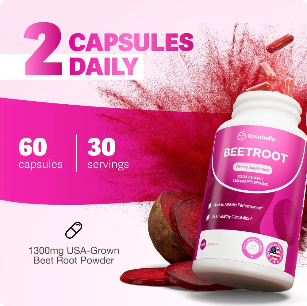 CJDessentials™ Organic Beetroot Rosabella - 1300 Mg Beetroot Powder