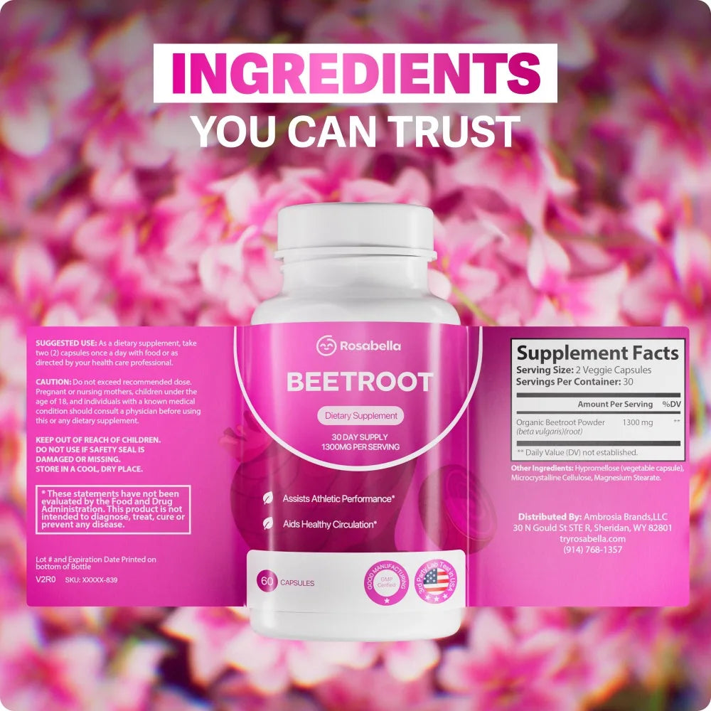 CJDessentials™ Organic Beetroot Rosabella - 1300 Mg Beetroot Powder