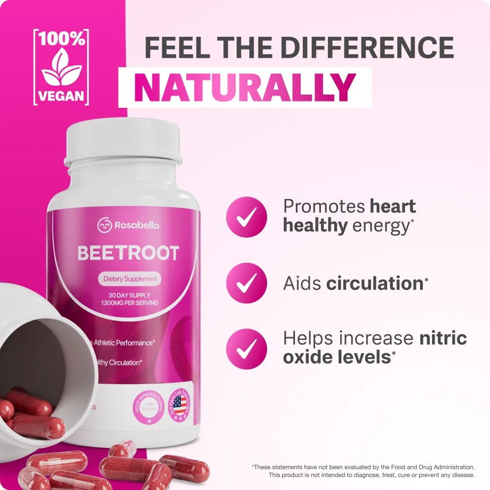 CJDessentials™ Organic Beetroot Rosabella - 1300 Mg Beetroot Powder